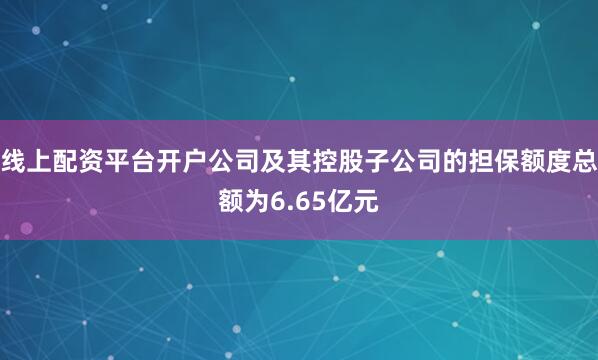 线上配资平台开户公司及其控股子公司的担保额度总额为6.65亿元